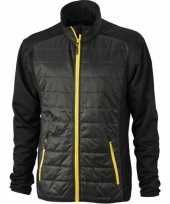 Dik herenjack stretch fleece zwart